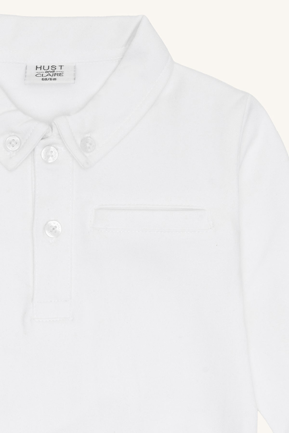 🤍 Hust & Claire – Witte bodyhemd met kraagje 👔✨